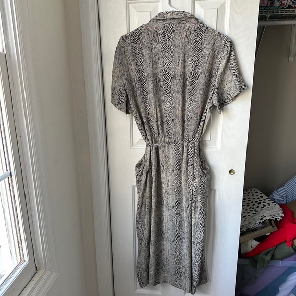 Vintage Black and White Snakeskin Shirt Dress ROBBIE BEE - Picture 5 of 5